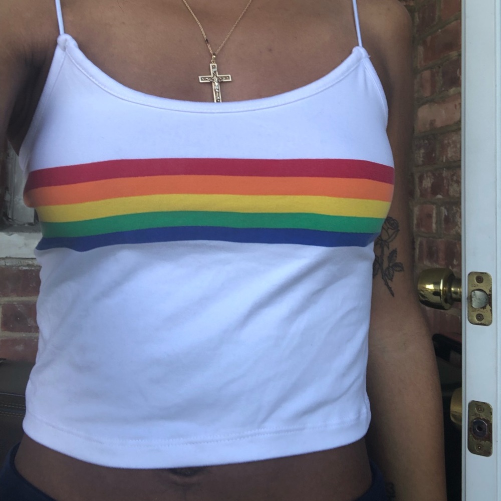 URBAN PLANET/MANDEE RAINBOW CROPPED CAMI